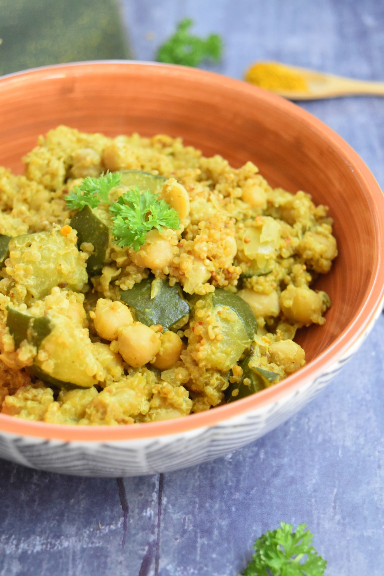 Curry De Quinoa Aux Pois Chiches Et Courgette Recette V G Talienne