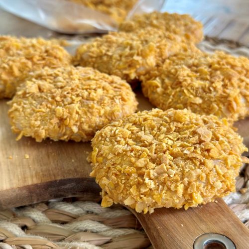 Steaks de poulet panés au corn flakes