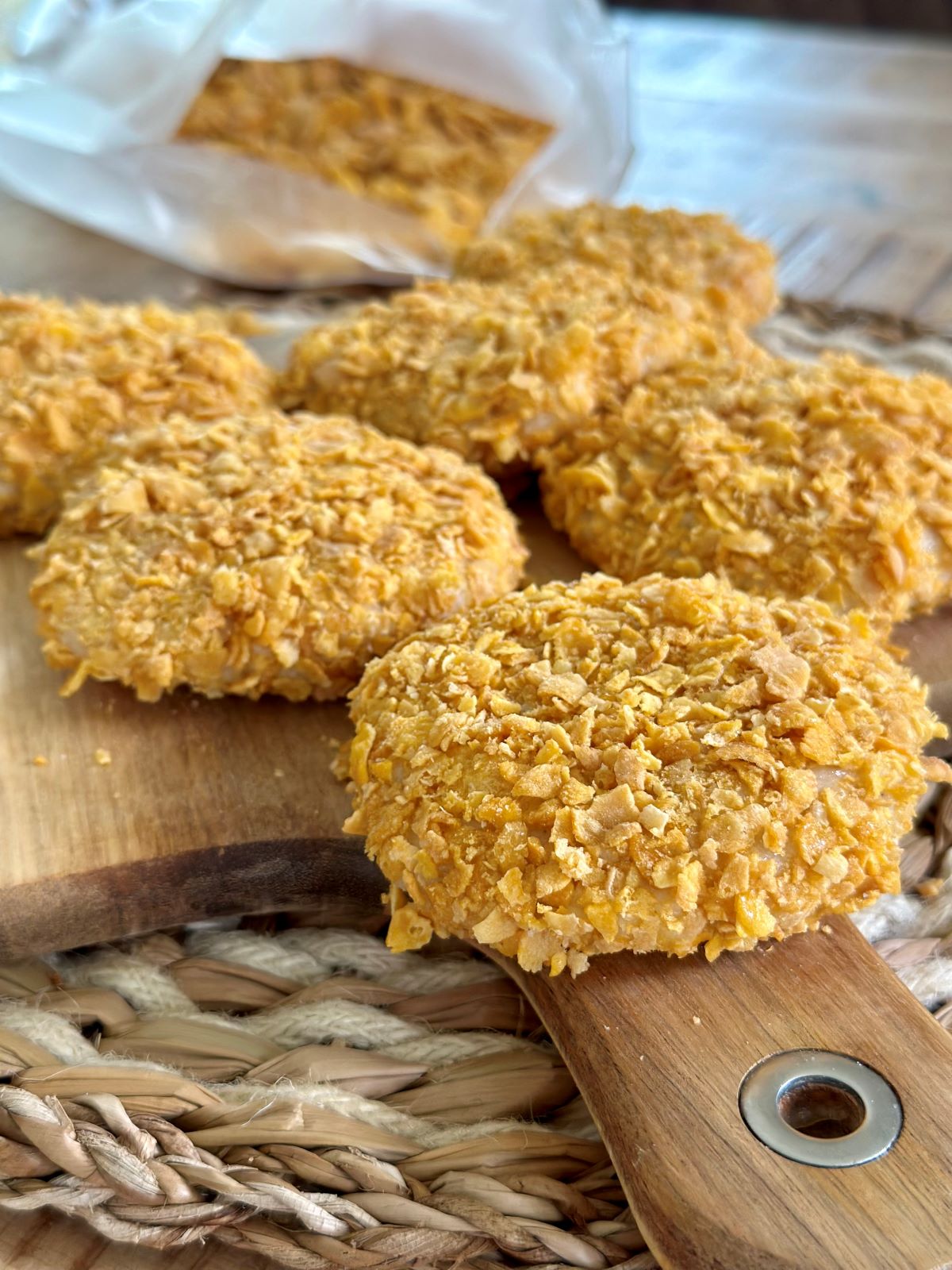 Steaks de poulet panés au corn flakes