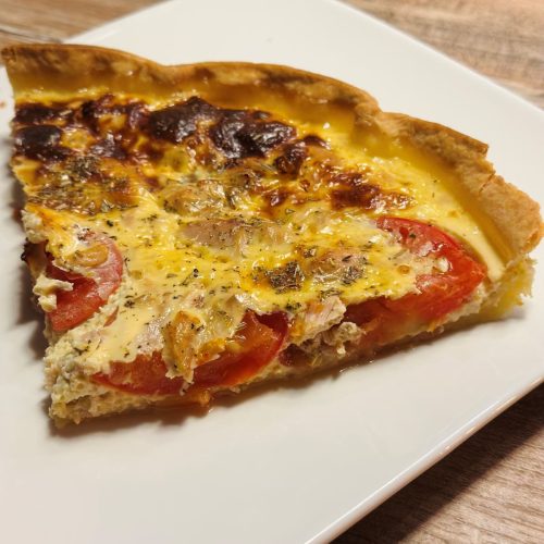 Tarte au thon, tomate, moutarde, légère et facile