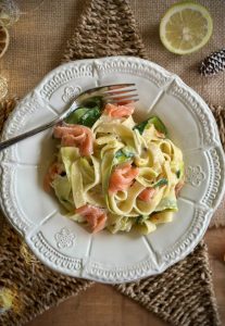 Pasta saumon fumé et courgette