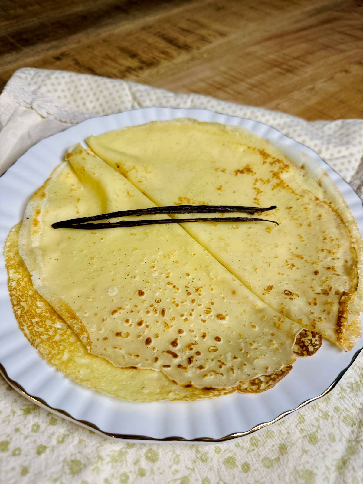 crêpes légères à la vanille