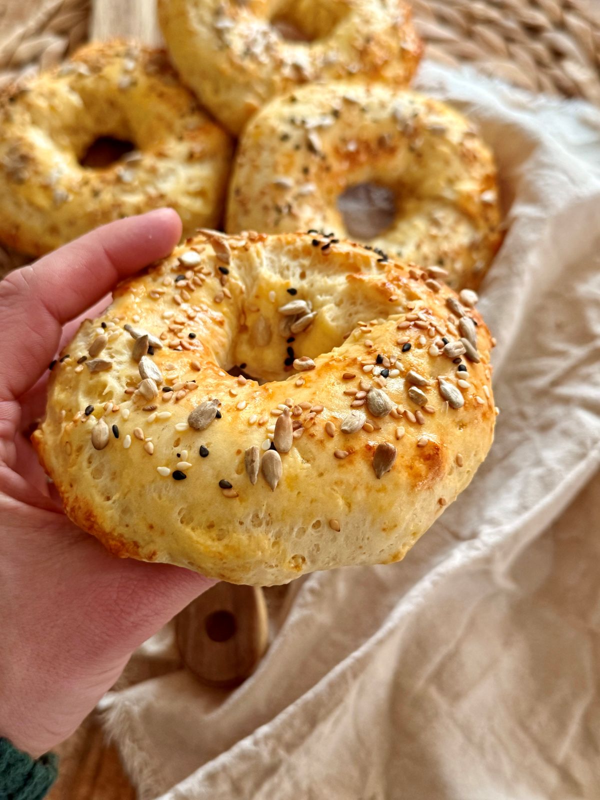 Bagels maison faciles et rapides, avec du fromage blanc